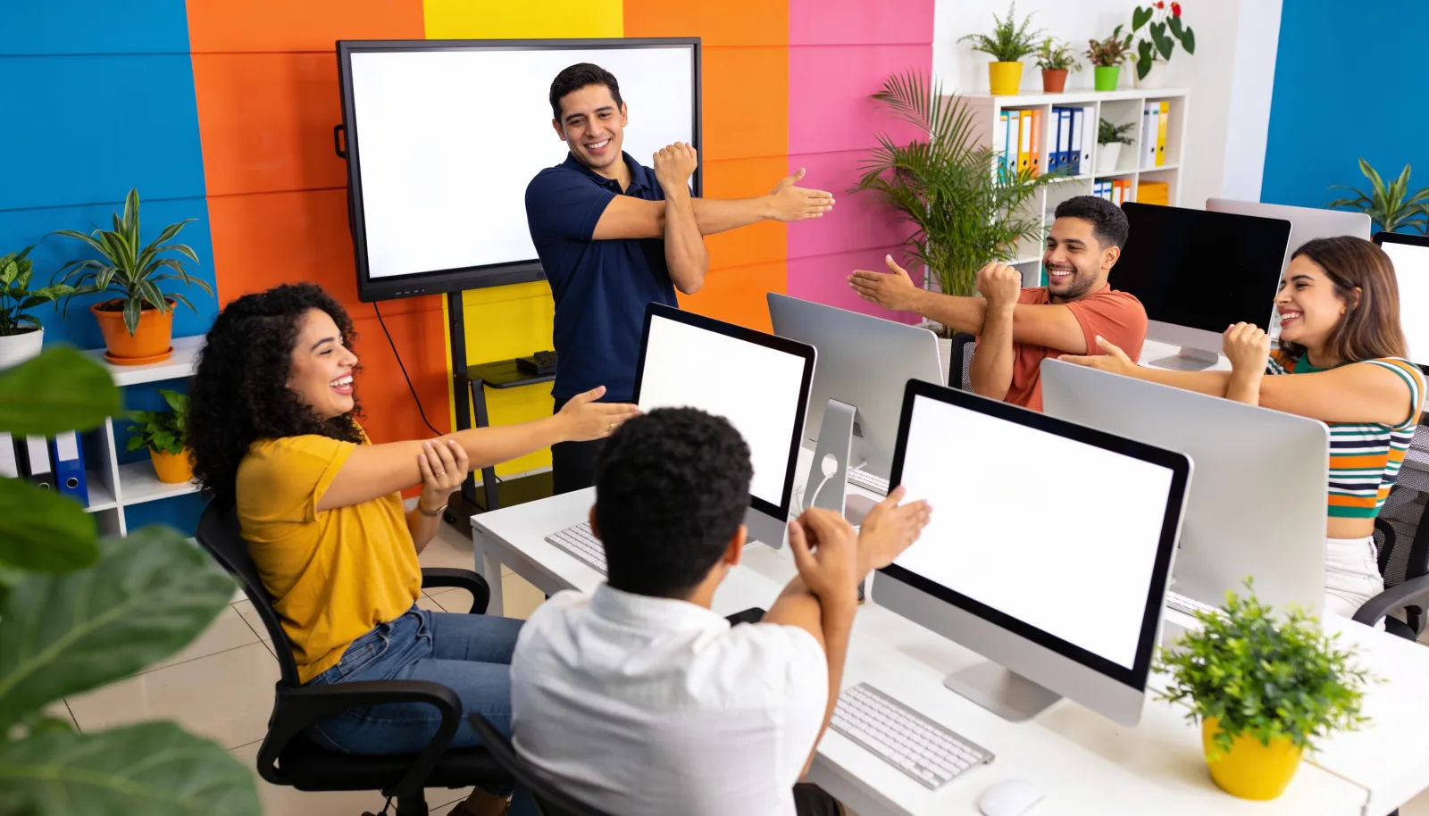 Creatives following a THA instructor in their studio